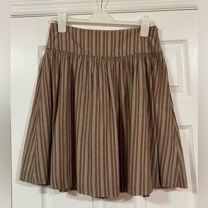 Old Navy Ladie's Skirt Size 6 Striped Tan Blue Peach Side Zip Waist Lined